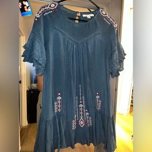 Blue Boho Dress